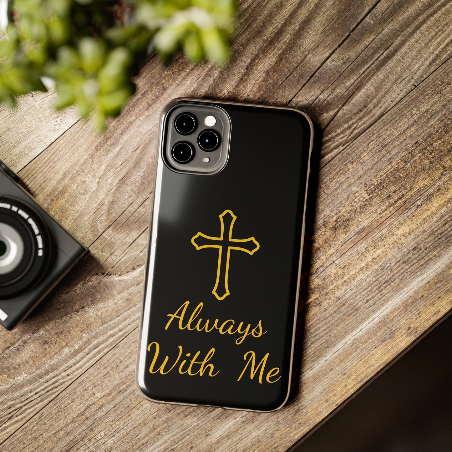 Black Always With Me Cross Phone Case