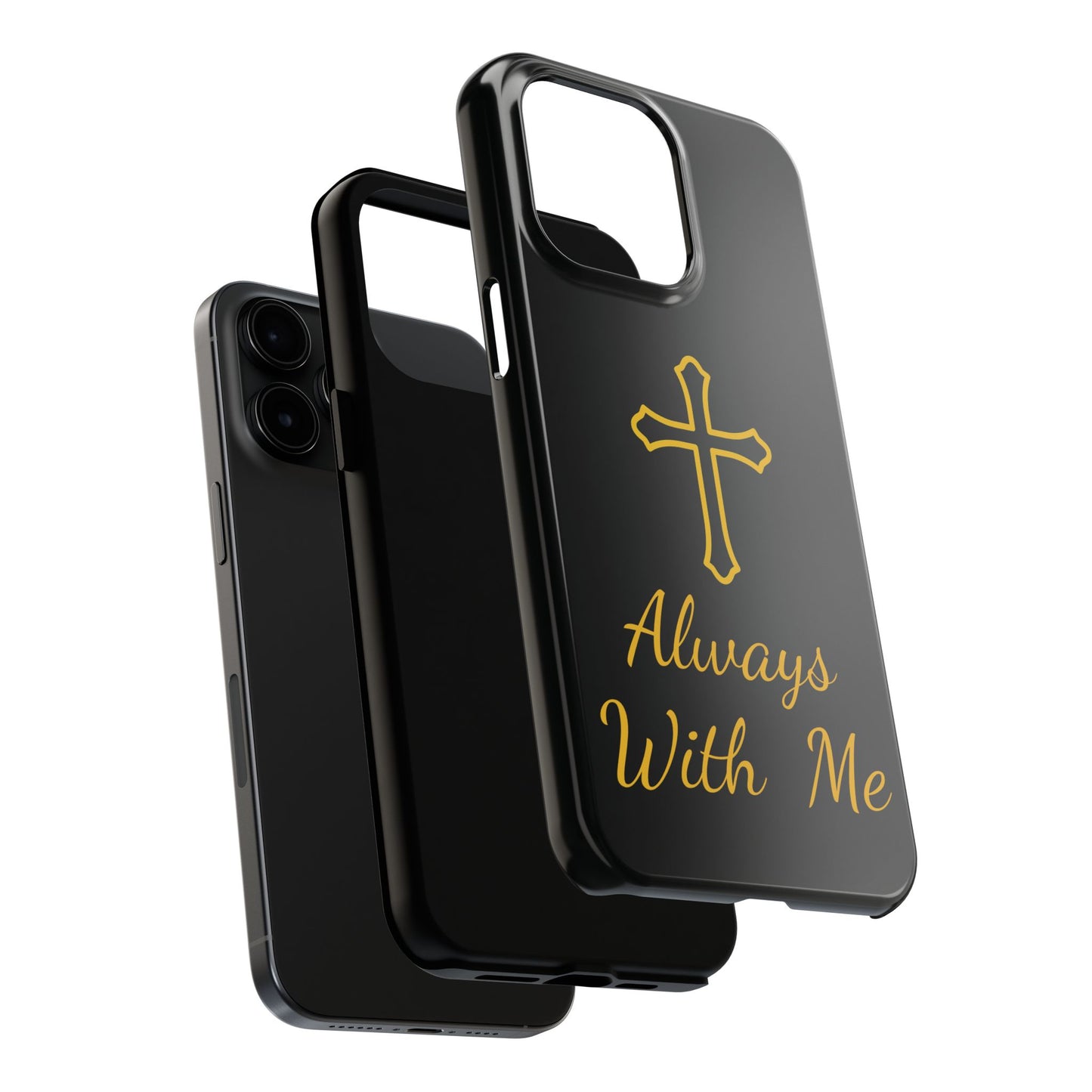 Black Always With Me Cross Phone Case