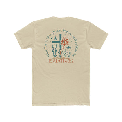 Isaiah 43:2 Ocean Themed Growth Cross Cotton Tee
