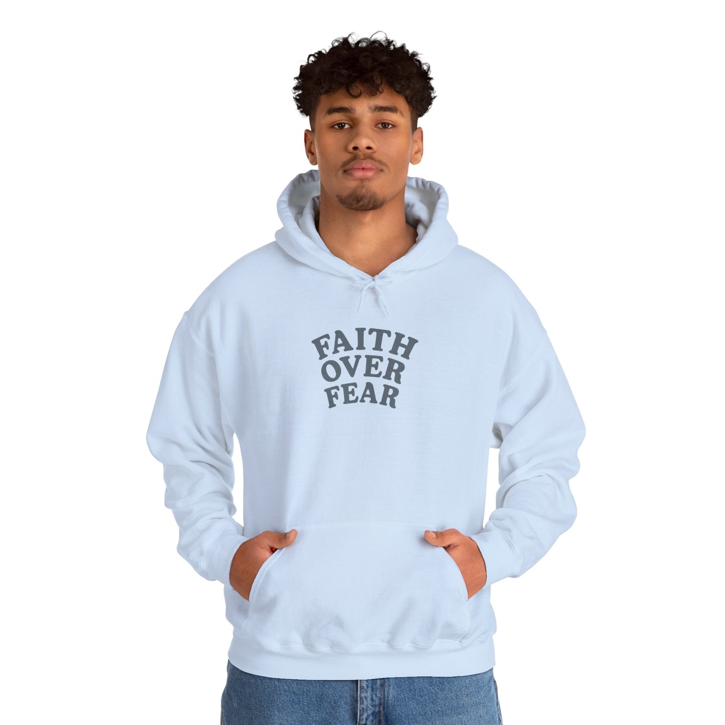 Faith Over Fear Psalm 34:4 Pastel Hoodie