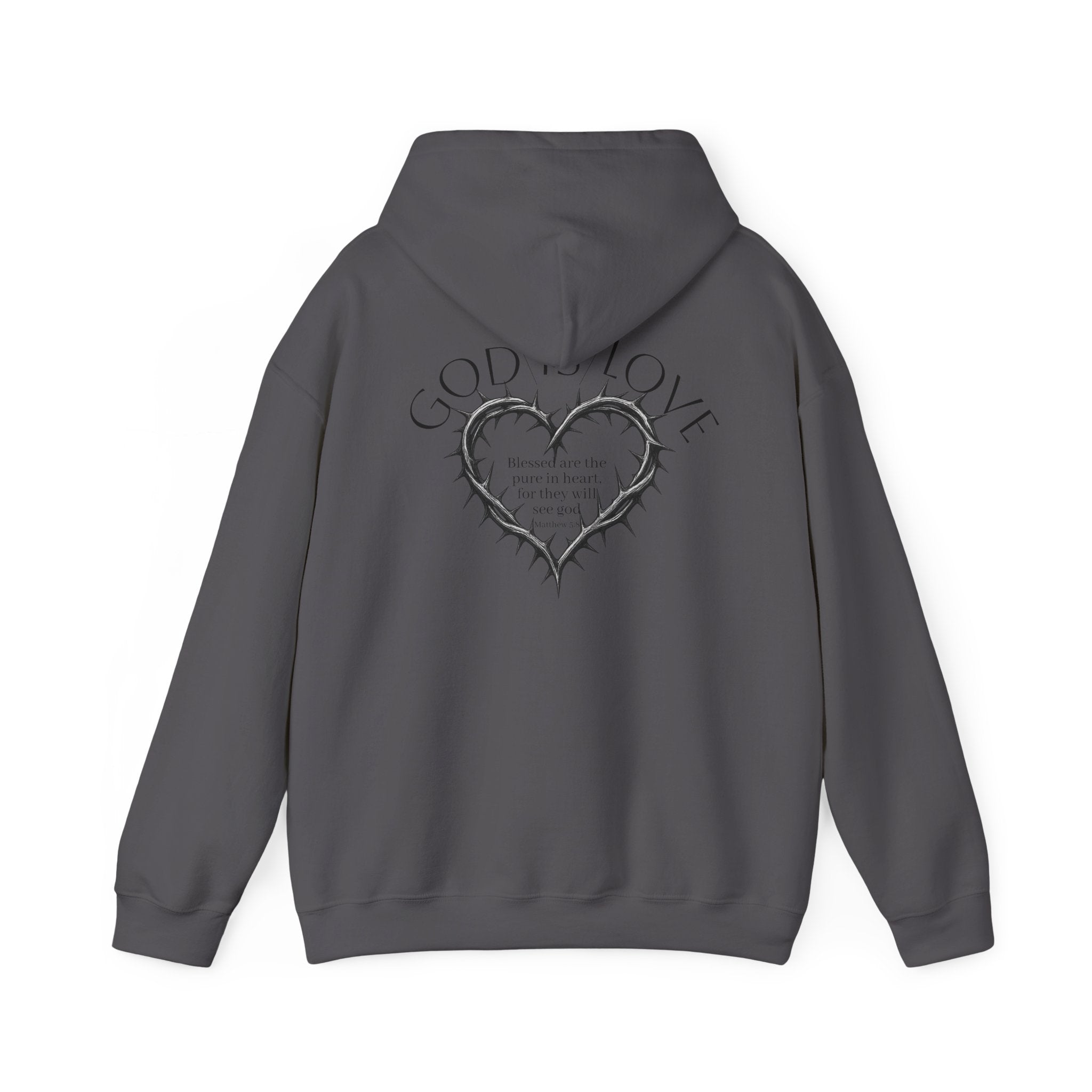 Matthew 5:8 Thorn Heart Cotton Hoodie