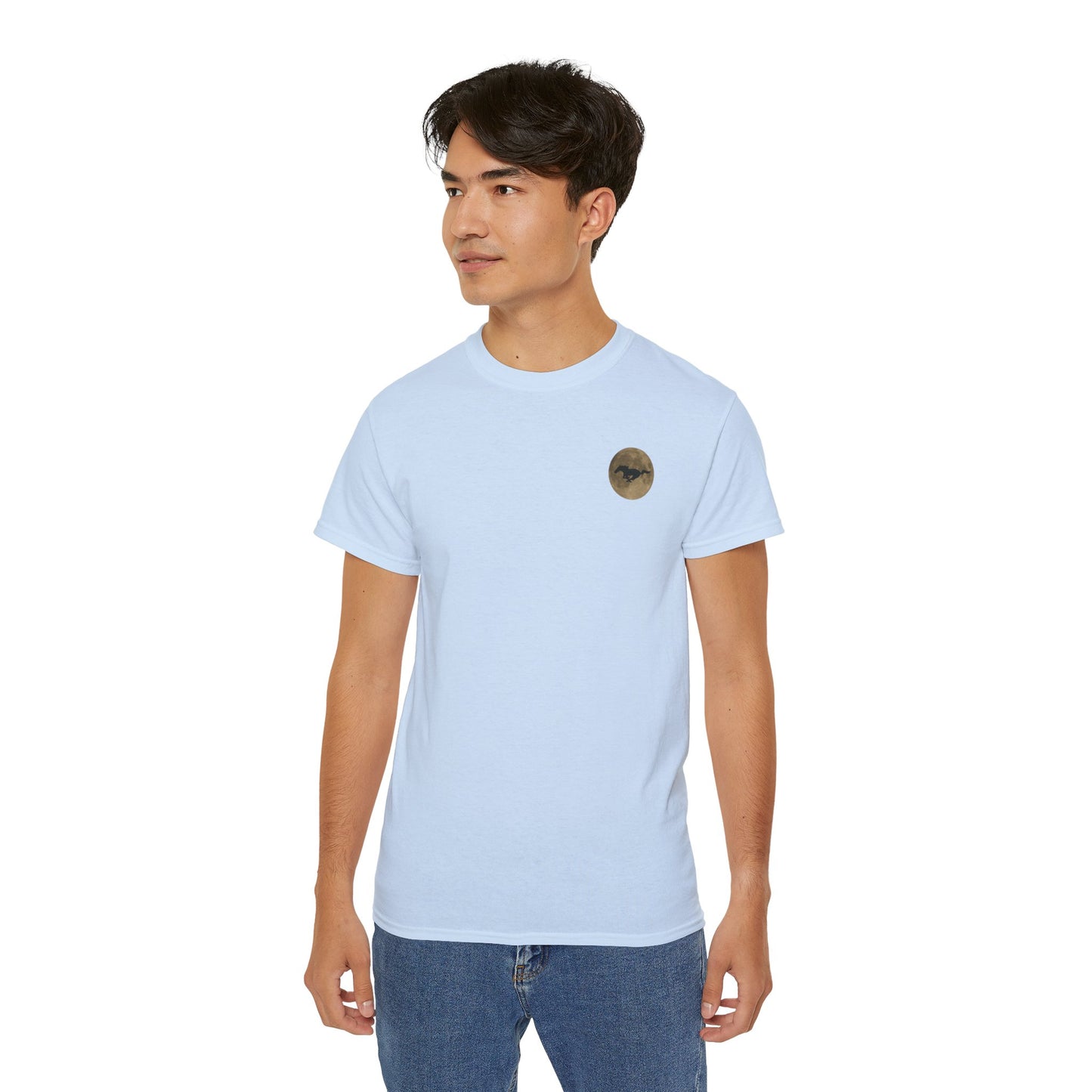 Unisex Cotton Mustang "Run Wild" Moon Car Tee
