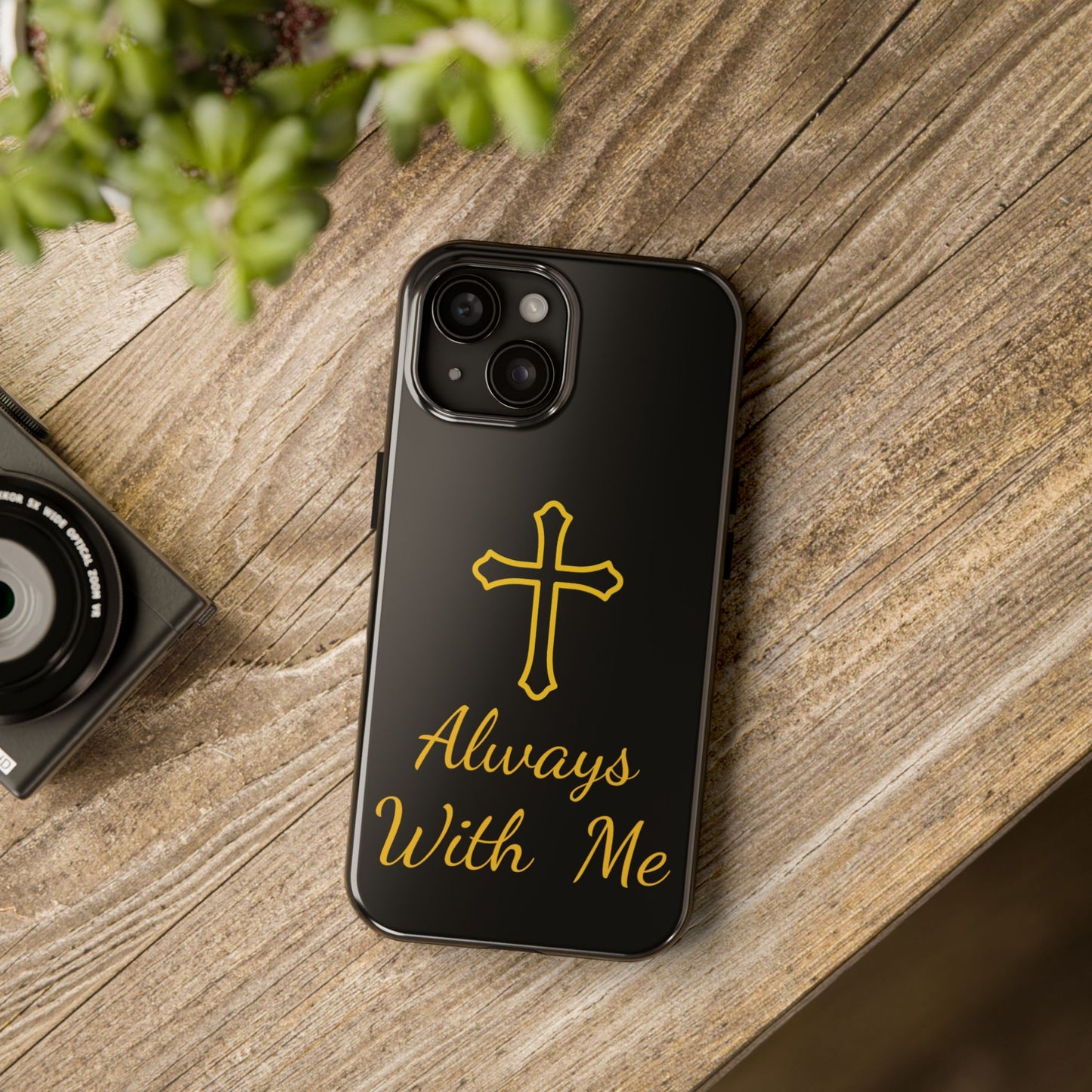 Black Always With Me Cross Phone Case