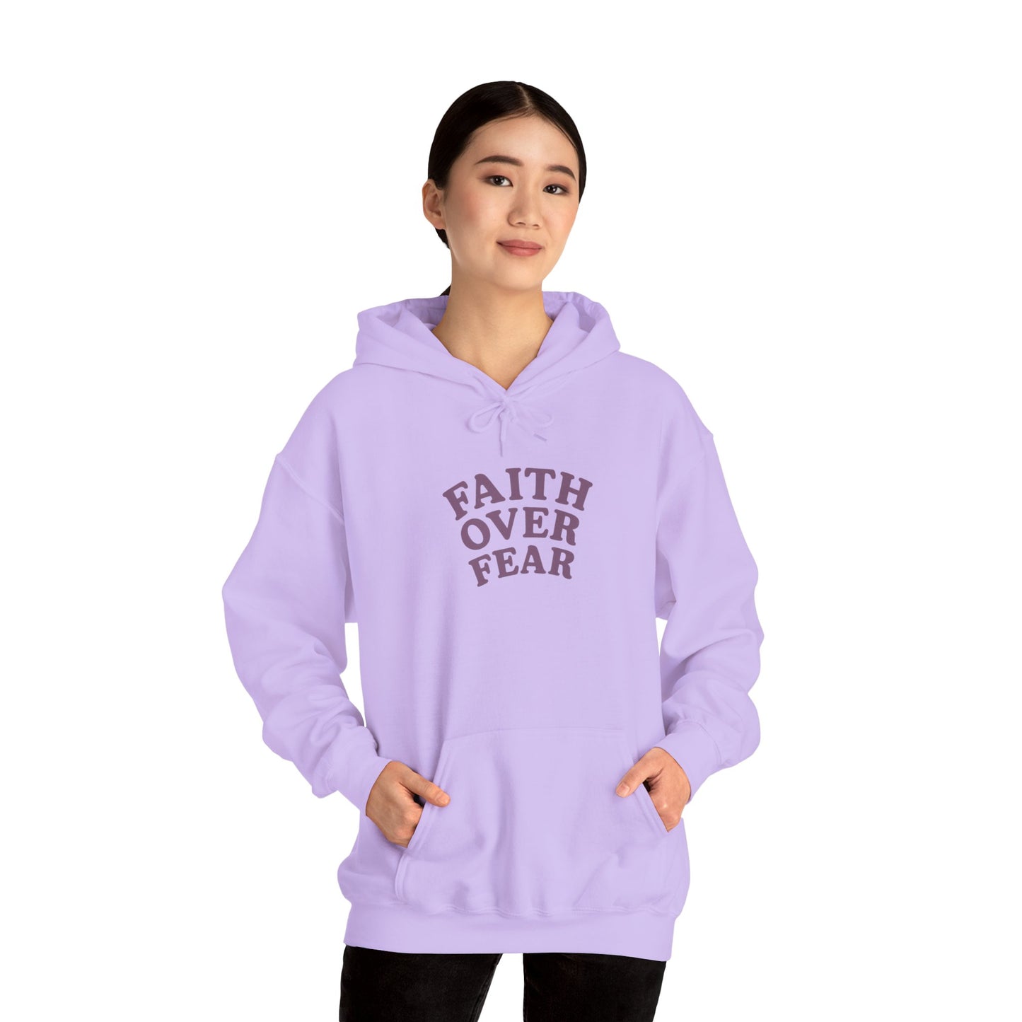 Faith Over Fear Psalm 34:4 Pastel Hoodie