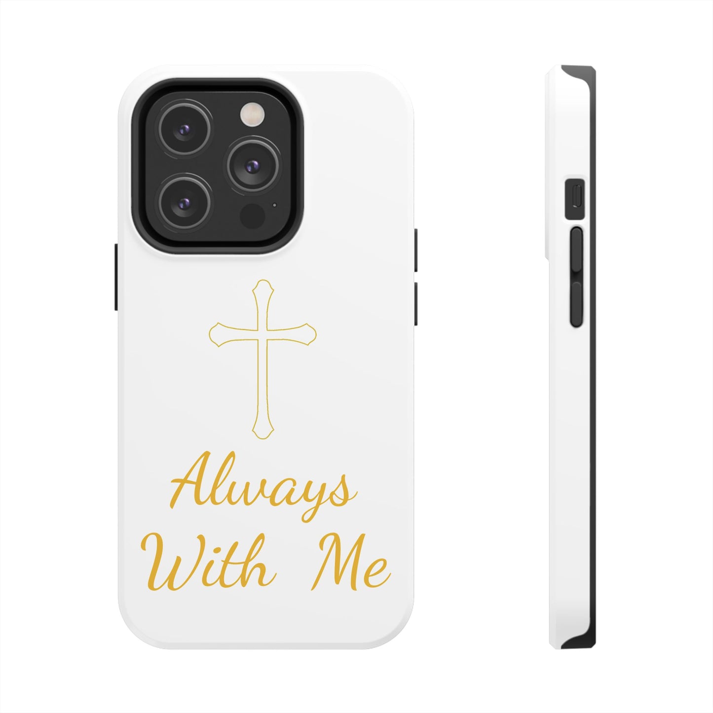 White Always With Me Cross Phone Case