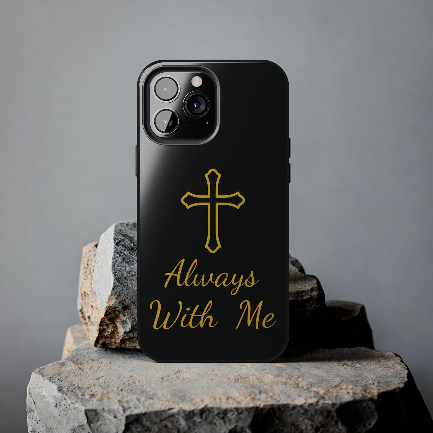 Black Always With Me Cross Phone Case