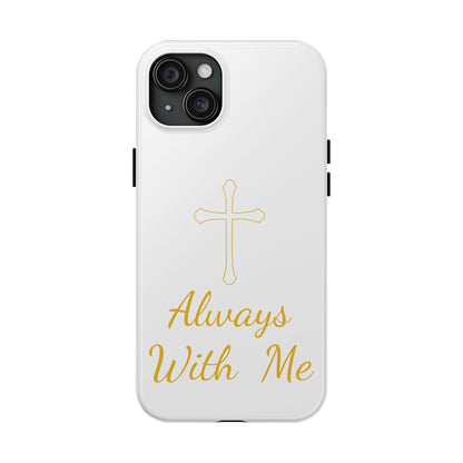 White Always With Me Cross Phone Case