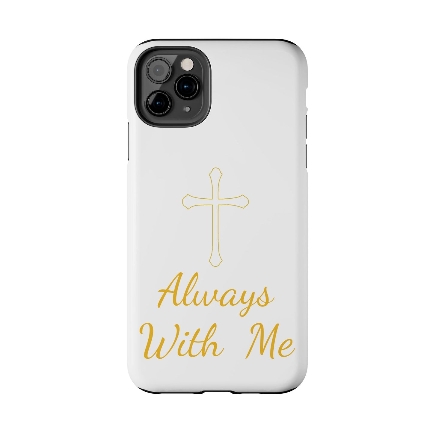 White Always With Me Cross Phone Case