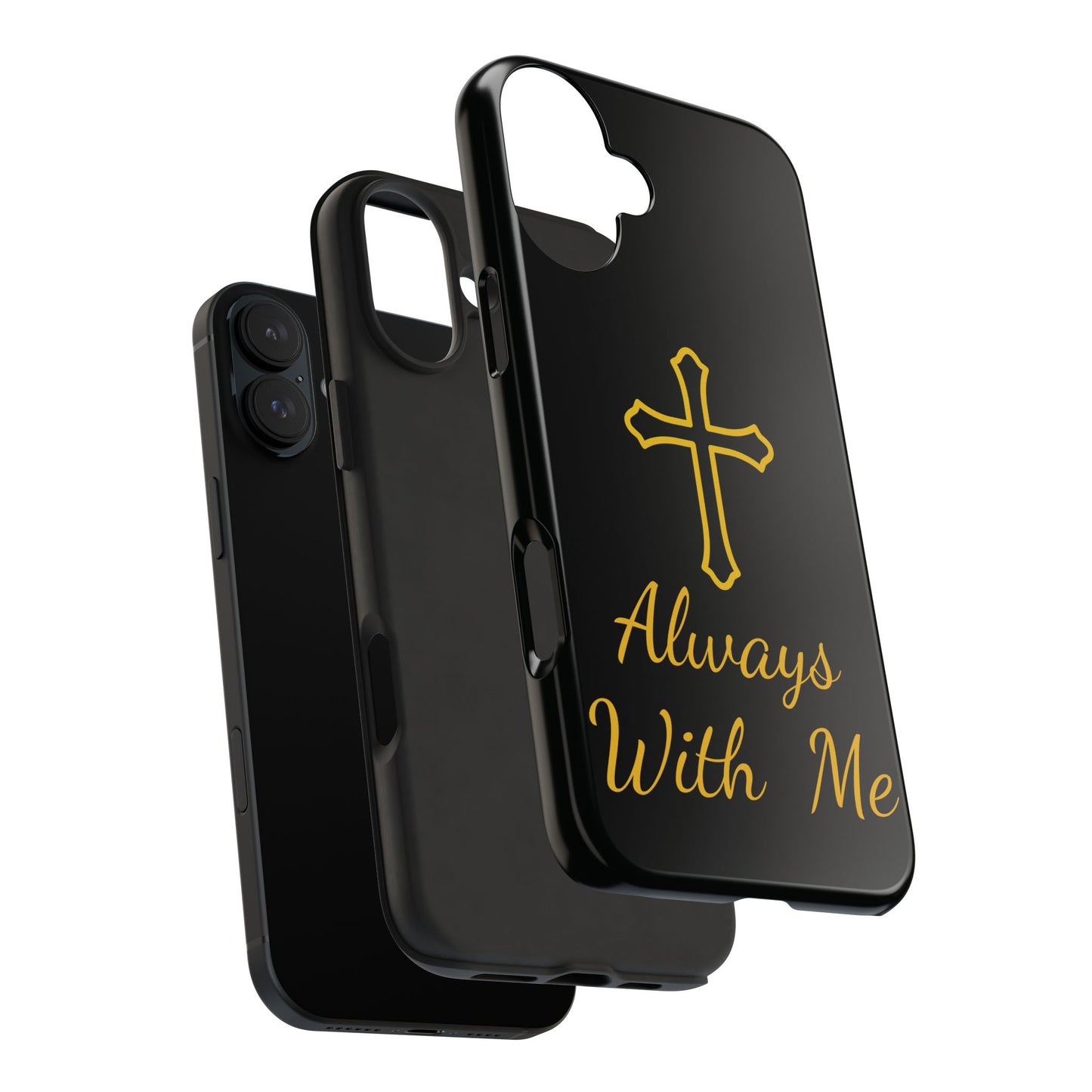 Black Always With Me Cross Phone Case