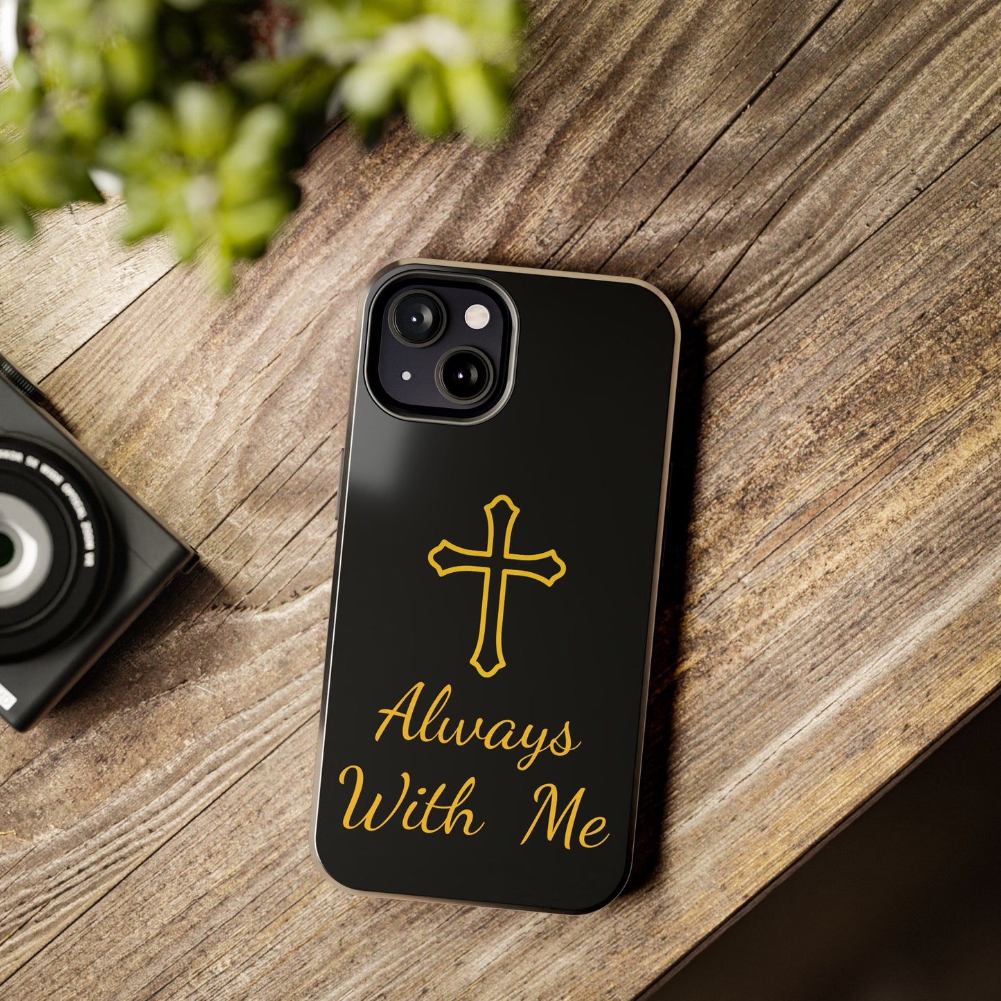 Black Always With Me Cross Phone Case