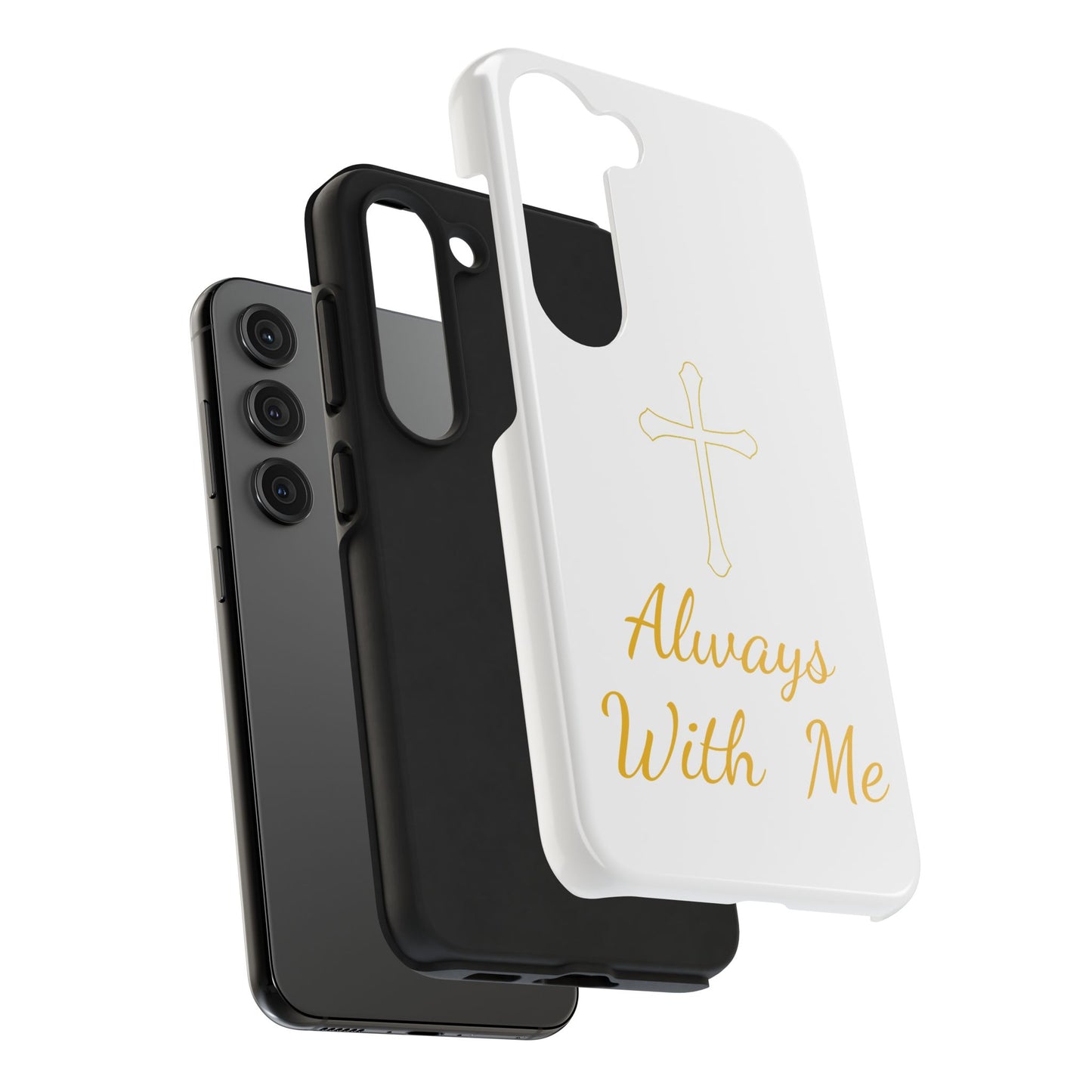 White Always With Me Cross Phone Case