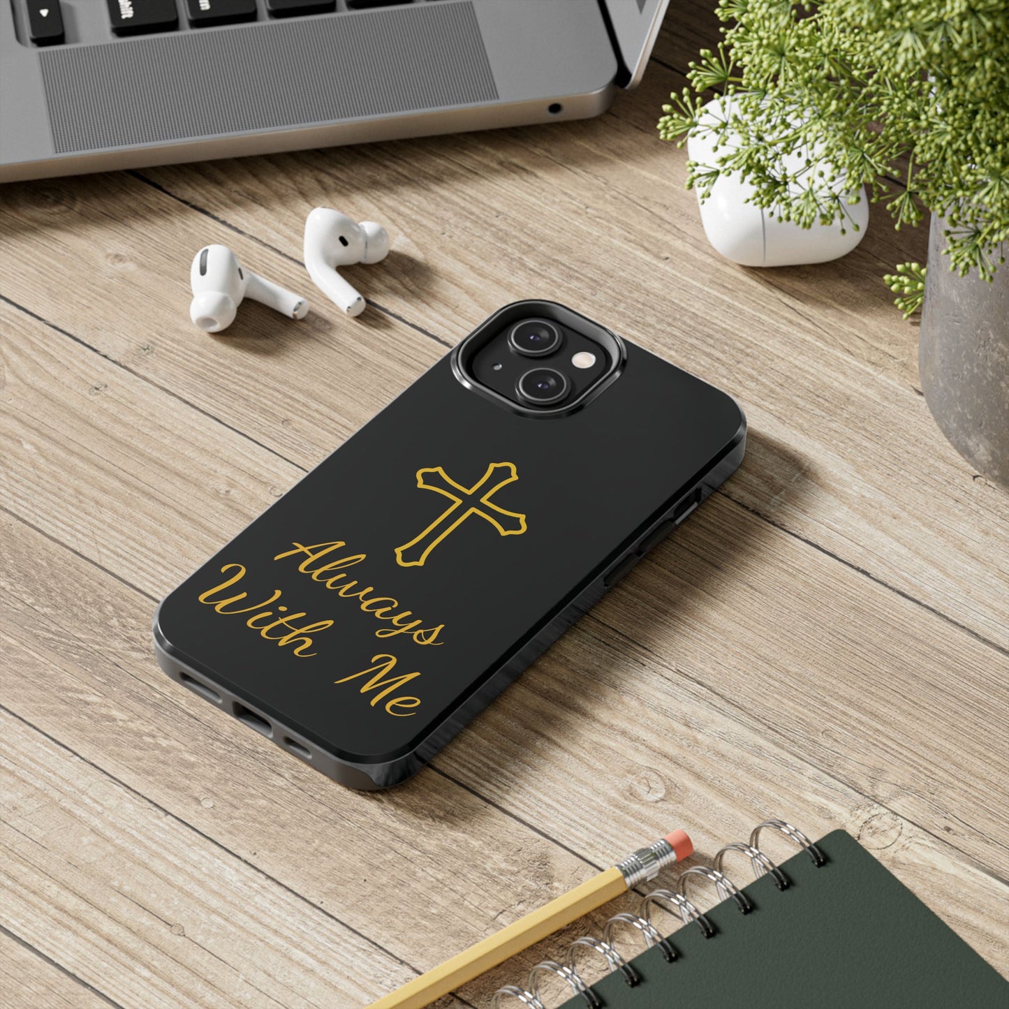 Black Always With Me Cross Phone Case