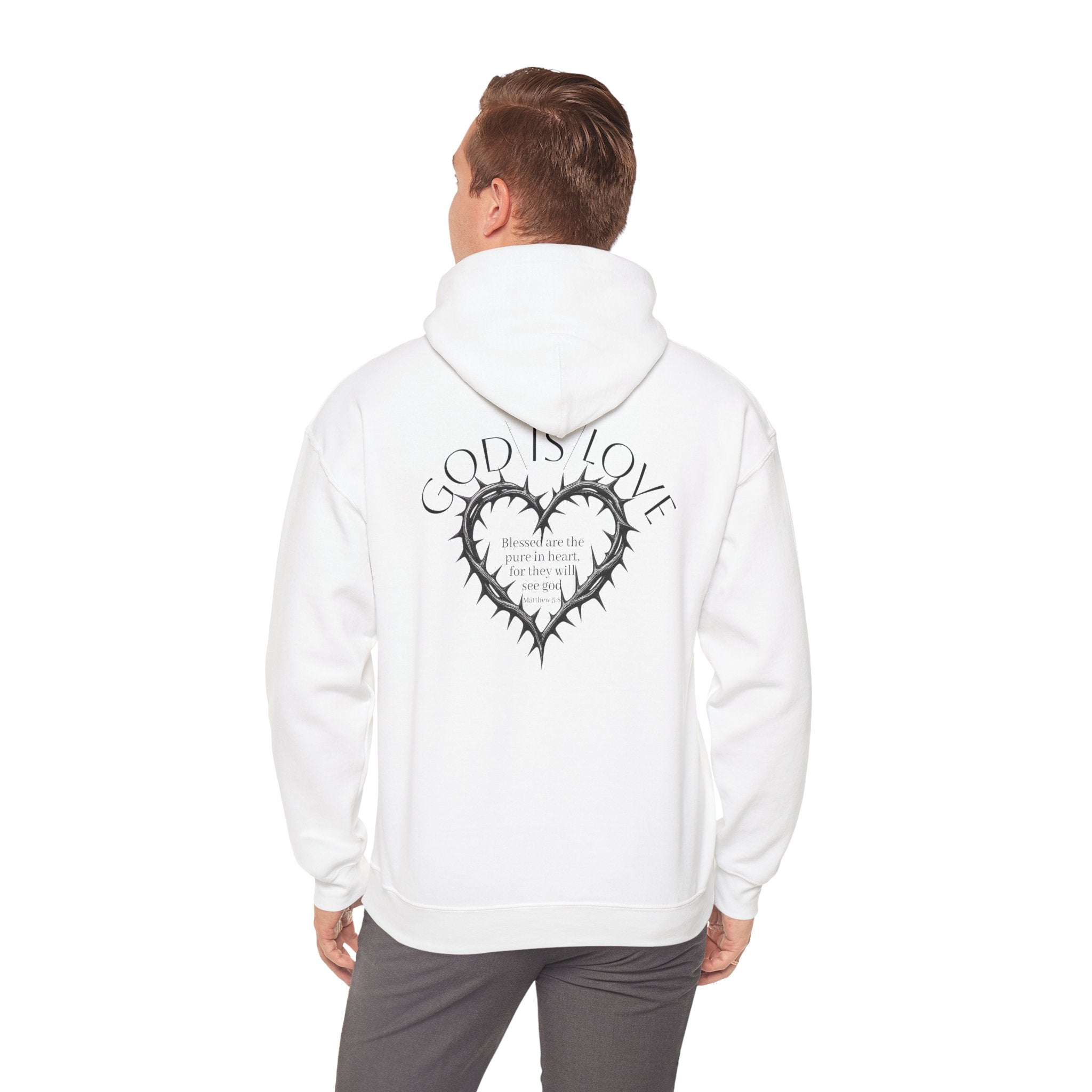 Matthew 5:8 Thorn Heart Cotton Hoodie