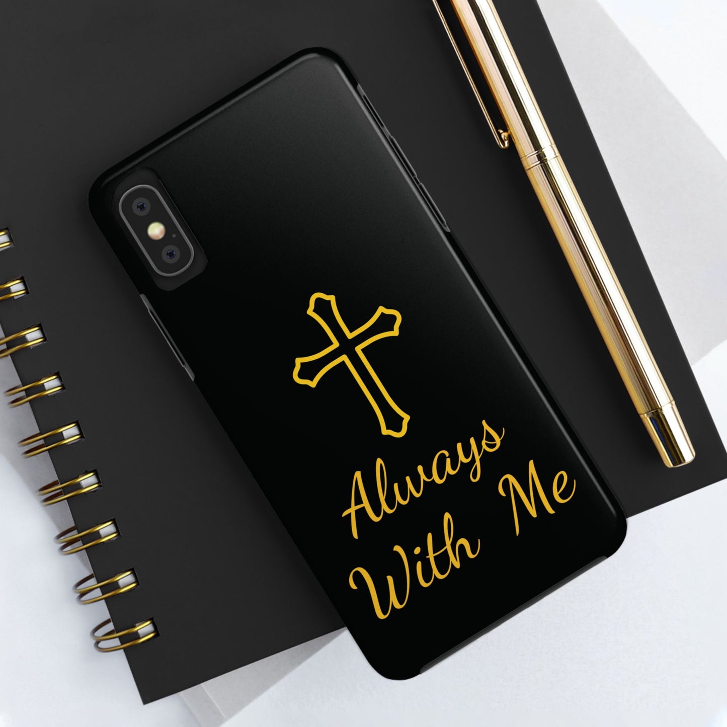 Black Always With Me Cross Phone Case