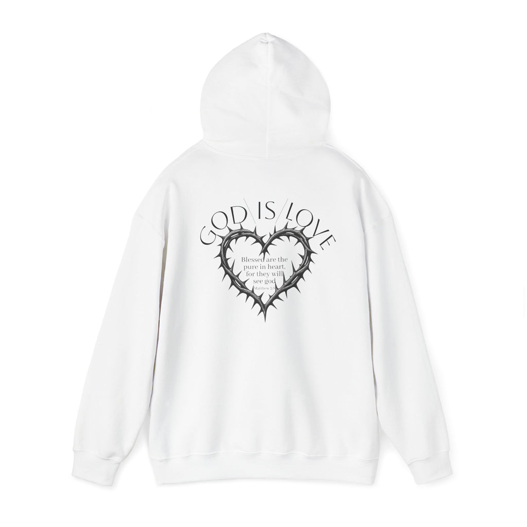 Matthew 5:8 Thorn Heart Cotton Hoodie