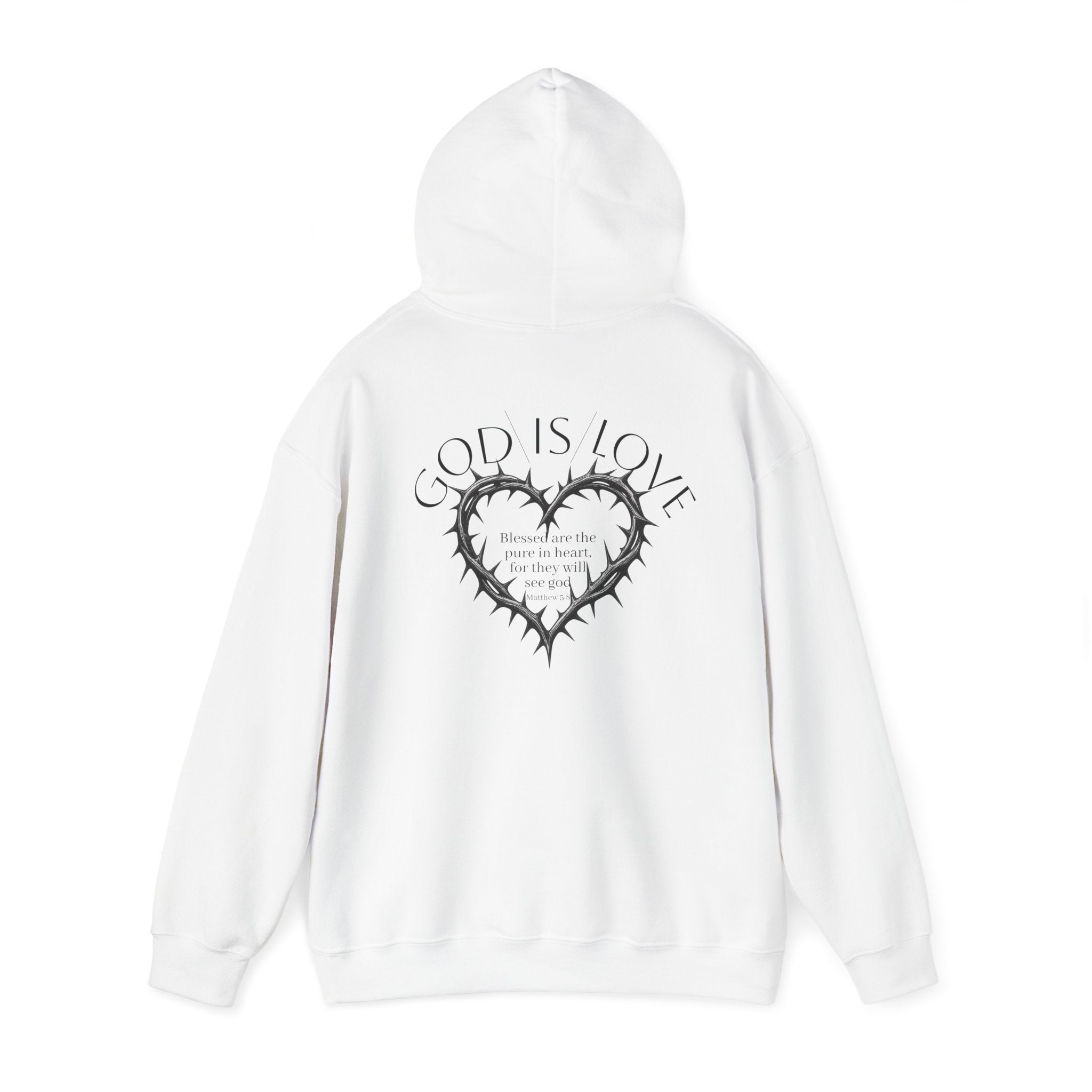 Matthew 5:8 Thorn Heart Cotton Hoodie