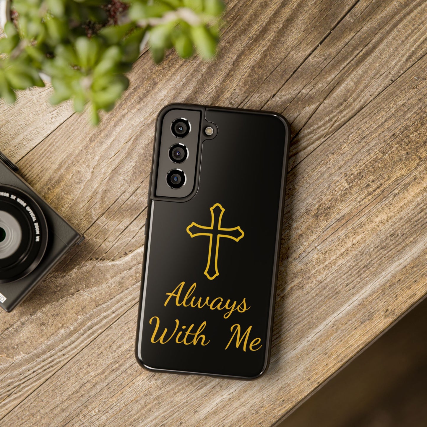 Black Always With Me Cross Phone Case