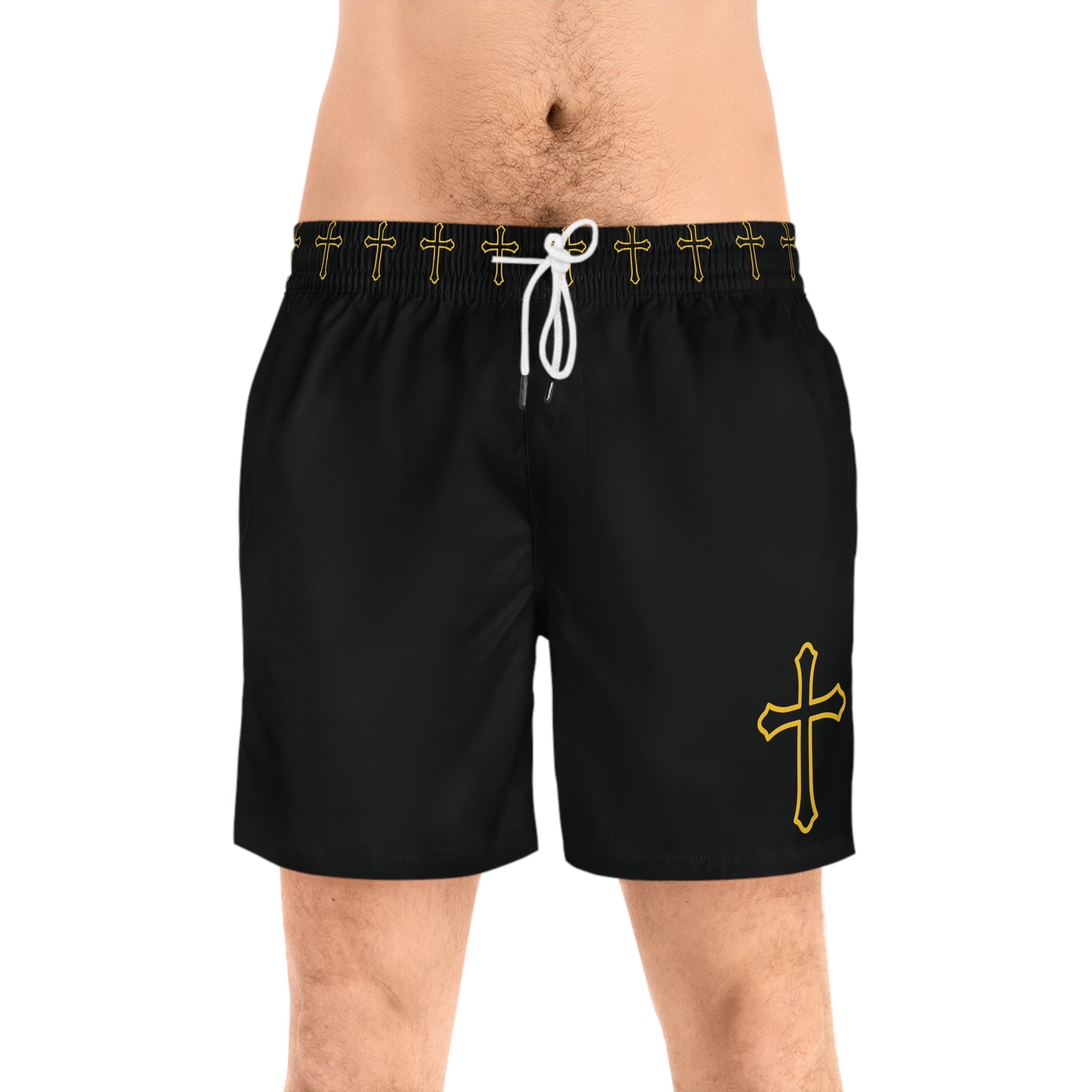 Simple Gold Cross Men's Swim Suit