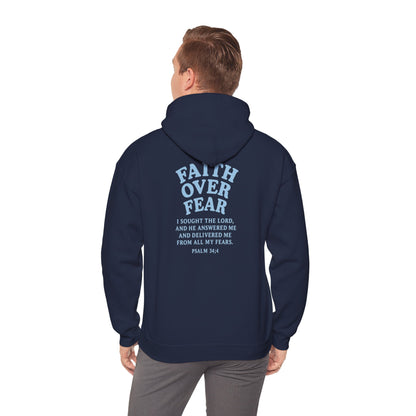 Faith Over Fear Psalm 34:4 Pastel Hoodie