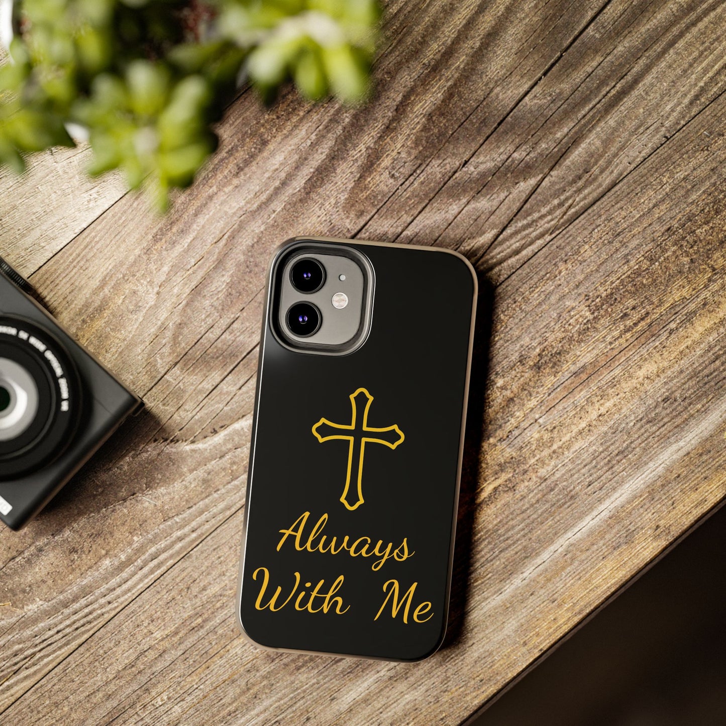 Black Always With Me Cross Phone Case