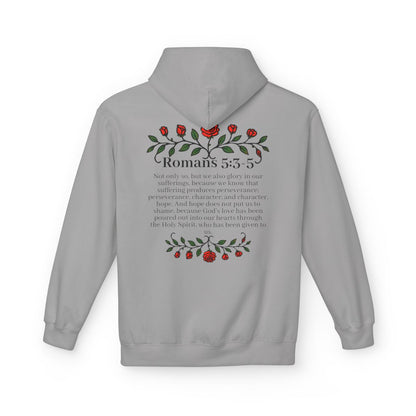 Romans 5:3-5 Rose Vine Growth Collection Cotton Hoodie