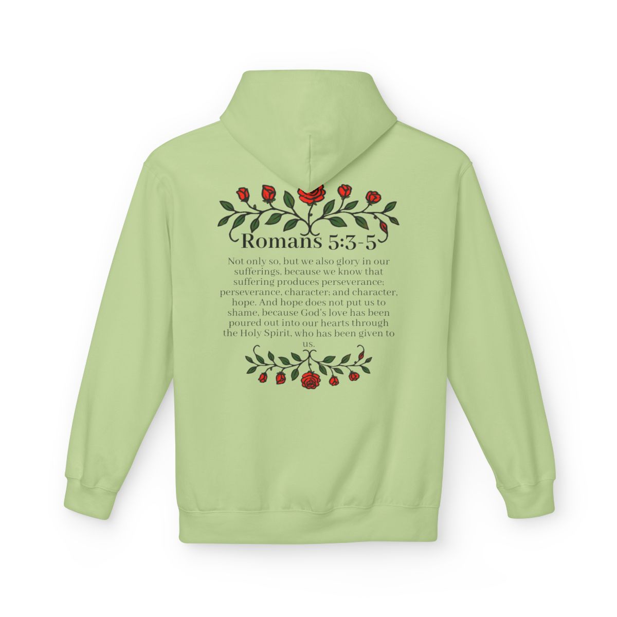 Romans 5:3-5 Rose Vine Growth Collection Cotton Hoodie