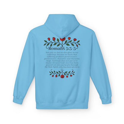 Romans 5:3-5 Rose Vine Growth Collection Cotton Hoodie