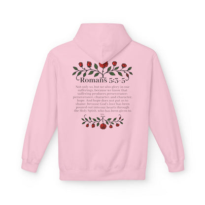 Romans 5:3-5 Rose Vine Growth Collection Cotton Hoodie